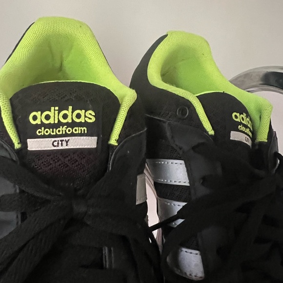 Adidas cloud foam city runners shoes lime green black bright neon athletic gym - Picture 2 of 8